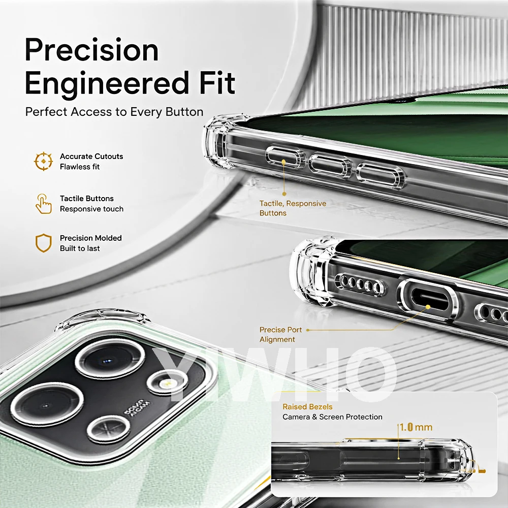 Transparent Shockproof TPU Back Cover - Soft Clear Protective Case