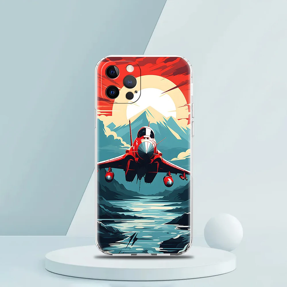 Sky Jet Fighter Handy hülle für iPhone 16 15 14 13 12 Pro Max transparent weich für iPhone 11 Pro Max 7 8 plus xs xr Silikon hülle – Detail 2