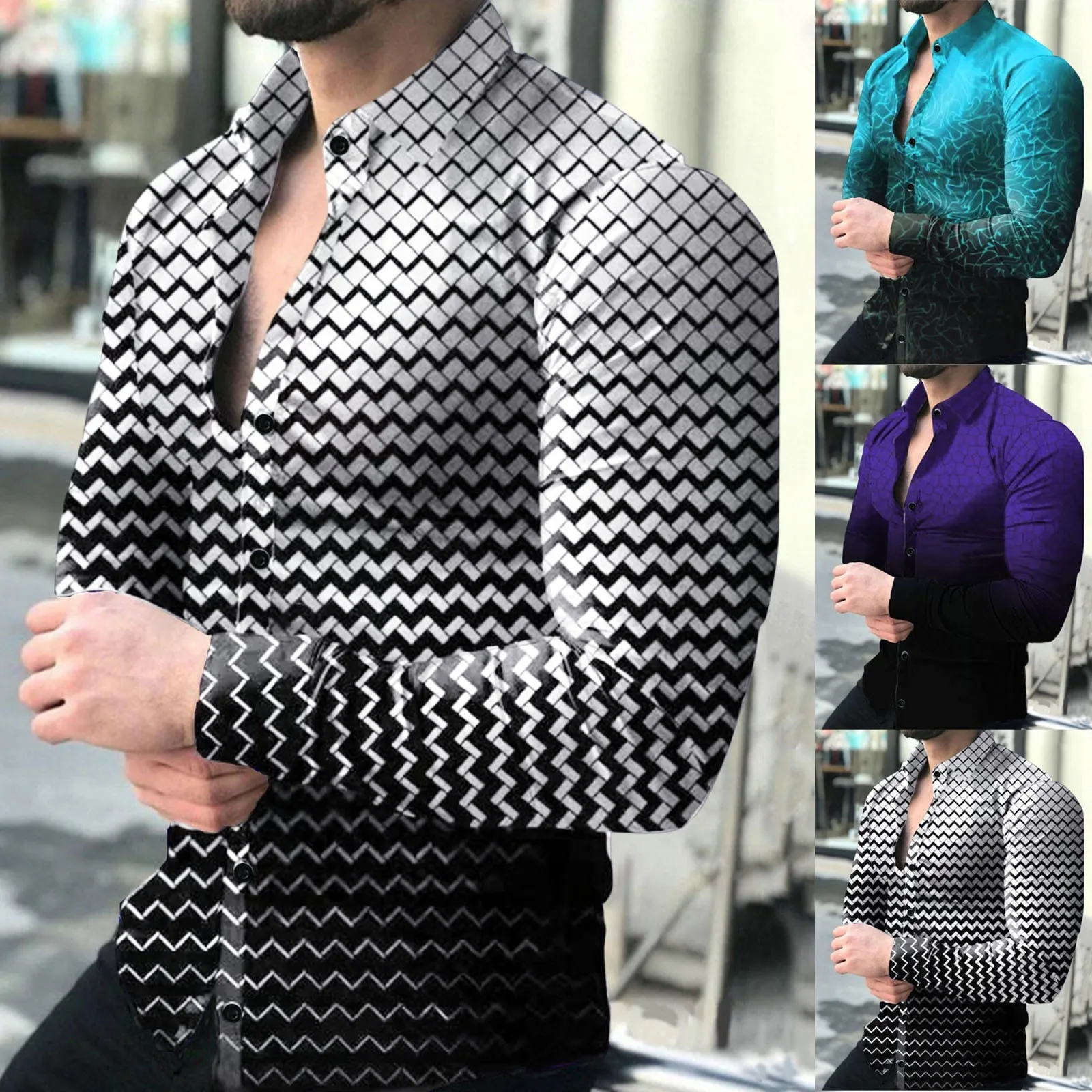 

Men Summer Casual Top Shirts Printed Lapel Shirt Button Down Cardigan Shirt Loose Fashion Soft Top Fashion Shirts Tops Flower
