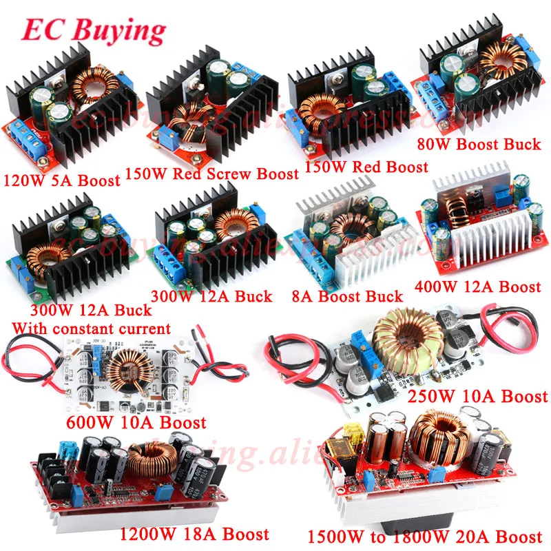 DC-DC 120W 150W 250W 300W 20A 400W 15A 600W 10A 1800W 1200W 80W Step-Up-Boost-Konverter Step-Down-Buck-Stromversorgungsmodul