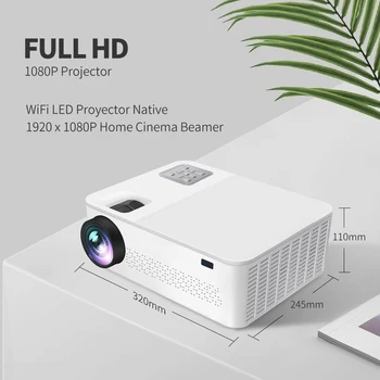 YERSIDA 프로젝터 G6 풀 HD 네이티브 1080P 5G 와이파이 블루투스 지원, 4K 업그레이드, 10000 루멘, 야외 영화 3D 홈 시네마 비머