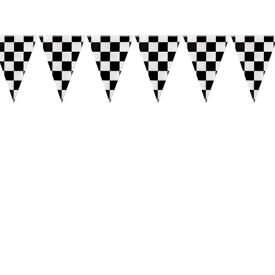 מירוץ משובץ מסיבת אספקת דגלי סט כולל שחור ולבן מירוץ דגלי צלחת מפיות עם מקלות למכונת מירוץ המפלגה דקור