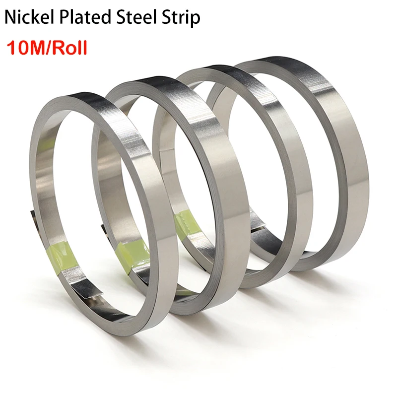 

10M/Roll Nickel Plated Strip For 18650 Li-ion Battery Connector 0.1mm 0.12mm 0.15mm 0.2mm Battrey Connector Spot Weld Steel Belt