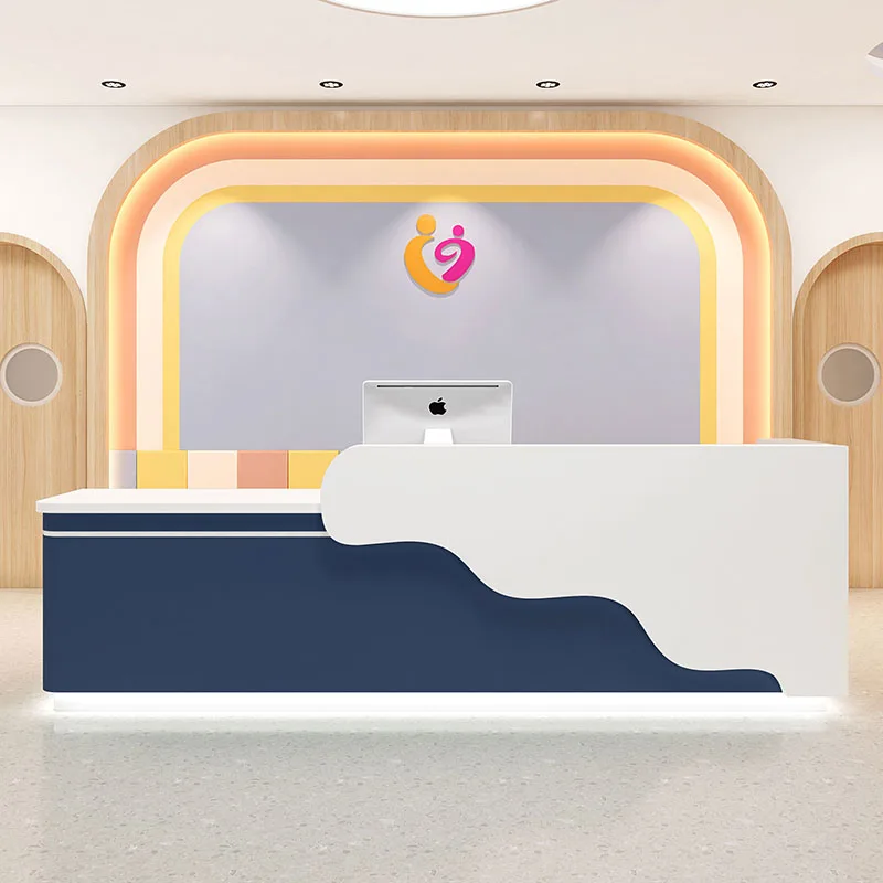 Diy Reception Desks Podium Salon Service Shop Cashier Table Coffee Bar Counter Rezeption Desk Beauty Office Reception Furniture