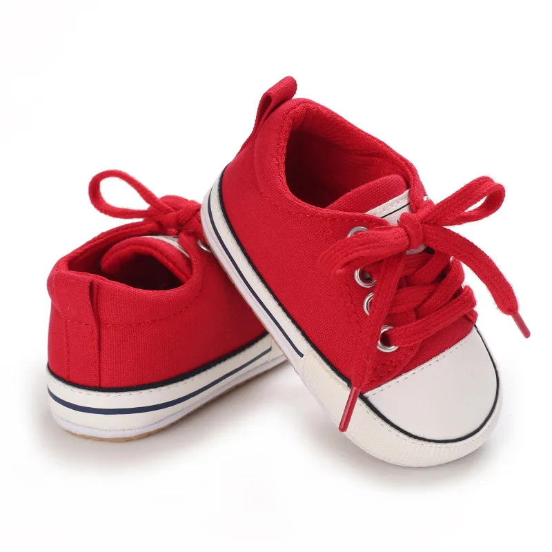 Meckior Baby Turnschuhe Baby Jungen Mädchen Leinwand Schuhe rutsch feste Gummis ohle bequeme weiche Unisex Baby Basketballs chuhe 0-18m – Detail 20