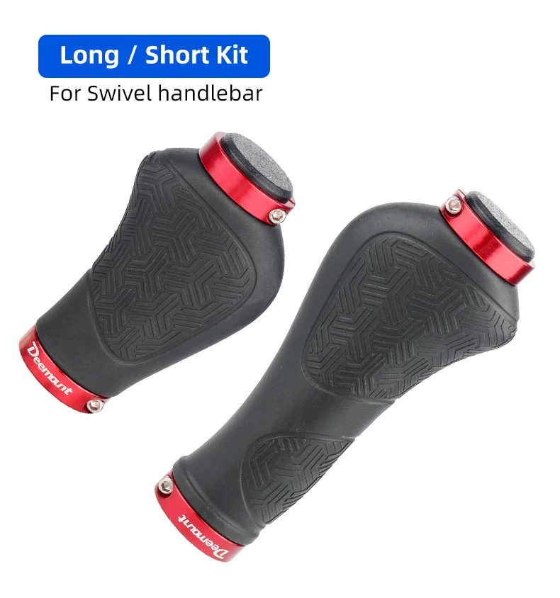 Deemount Lenkergriffe, lang 133 mm, kurz 93 mm, für Twist Shifter Dual Ring Lock Handauflage, passend für MTB, BMX, E-Bike, Commuter Bike – Detail 13