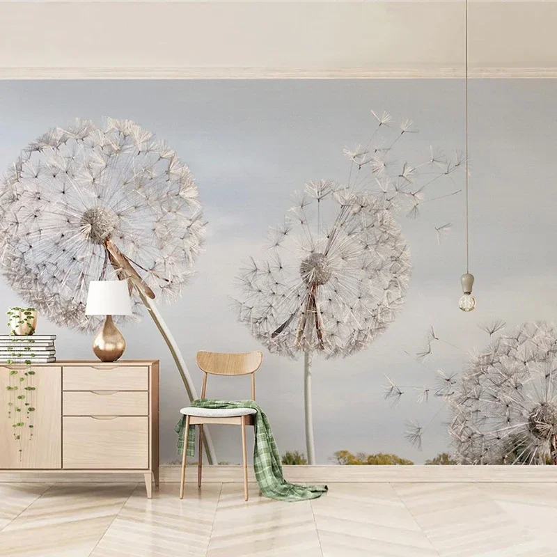 Custom 3d Photo Wallpaper para Paredes do Quarto Criativo Dandelion Wall Painting Sala de Fundo tv Grande Mural Home Decor