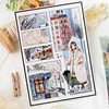200cm/roll Washi Tape Artistic Hand-painted Fresh Plants Urban Architecture Scenery Hand tent Tape Collage Material DIY Decorati 3