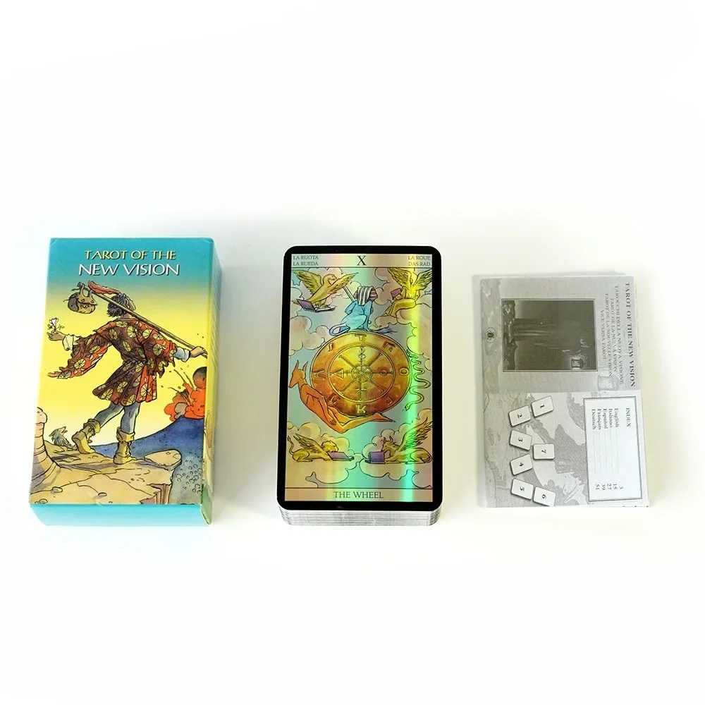 10.3*6cm Tarot of New Vision Deck Laser Edition with Guidebook for Beginners edición láser con guía para principiantes 2