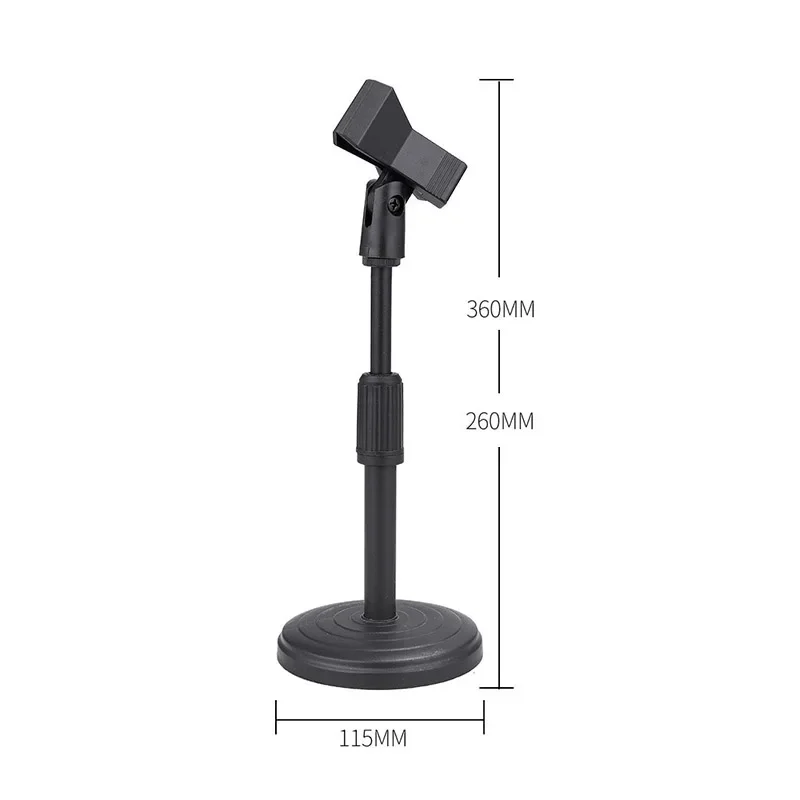 Desktop Microphone Stand Upgraded Adjustable Table Mic Stand with Base Micro Microphone Holder Mic Clip for Podcasts Singing microphone stand
