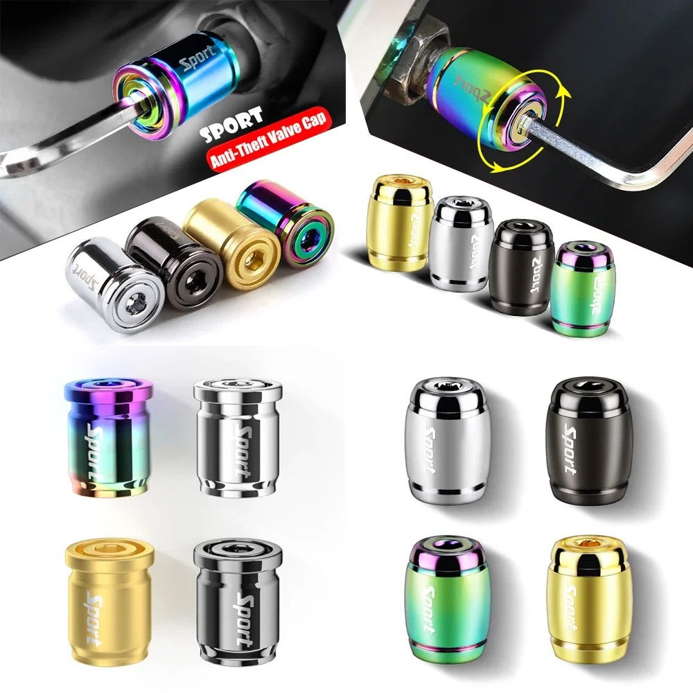 Tire Valve Caps Tire Valve Cap Tire Stem Cover Anti Theft Sport Style Valve Stem Covers Dust Proof Caps for Wheels Decorative Tyre Zinc Alloy Auto Accessories