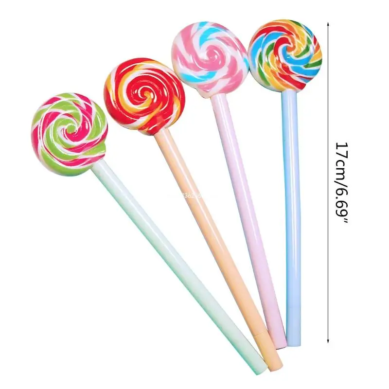 크리 에이 티브 롤리팝 모양의 크리 에이 티브 블랙 젤 펜에 대 한 20 Pcs 팩 Dropship에 대 한 다시 채울 수 있는 내구성 참신 편지지