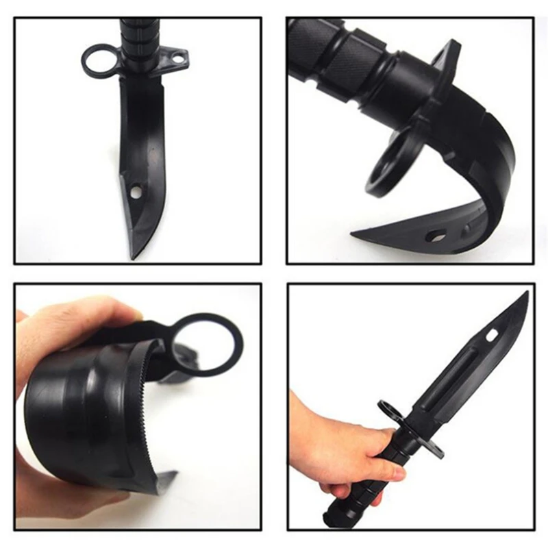 Cosplay Prop Game Knife Retractable Sword Toy Rubber Knife Training Airsoft Knife Rubber with Sheath for Party