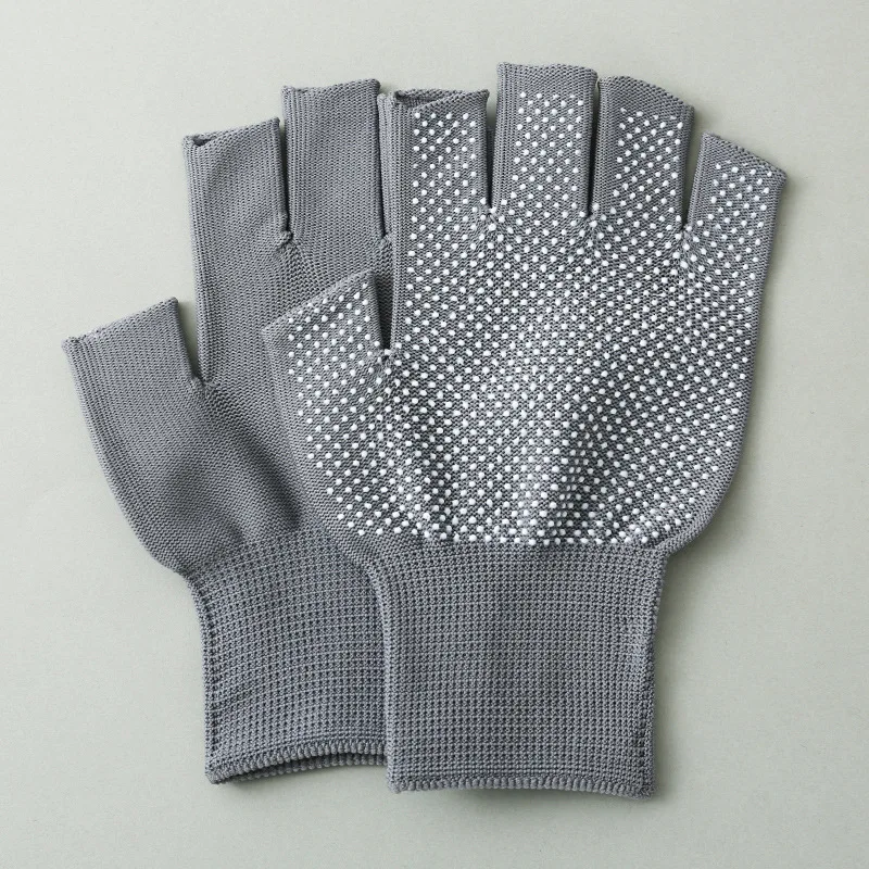 Fingerless Gloves Wear-resistant Nylon Work Gloves Fingerless Gloves Unisex Non-slip Cycling Driving Half Finger Mittens Sports Yoga