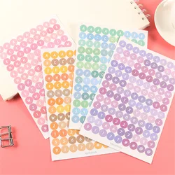 1-6 Sheets Colorful Numbers Letter Alphabet Sticker Cute Love Heart Stickers DIY Planner Notebook Journal Christmas Stationery