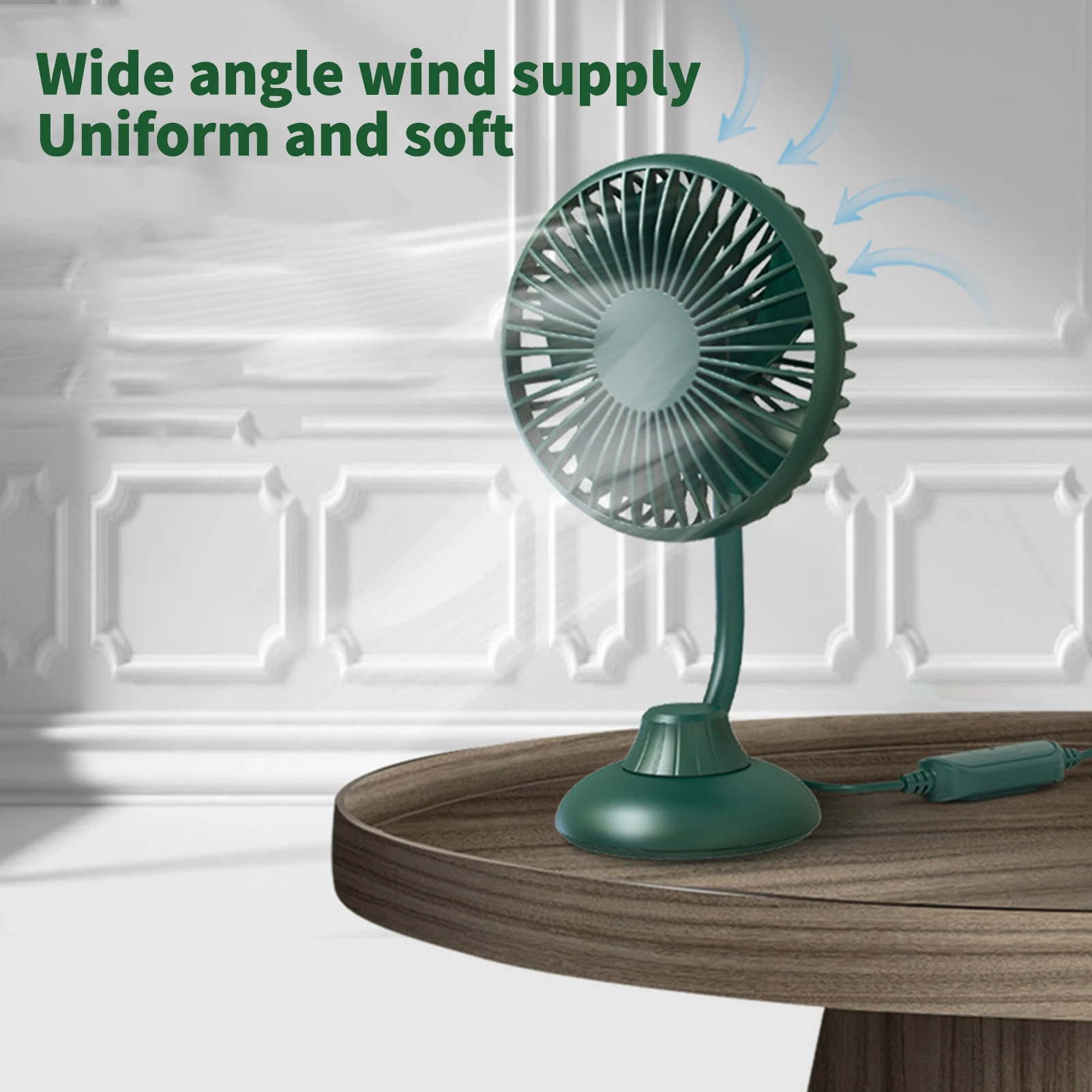 

Car Fan Portable USB Stroller Fans Quiet Mini Table Fan 360° Rotatable Powerful Silent 3 Speeds Rechargeable Air Cooler