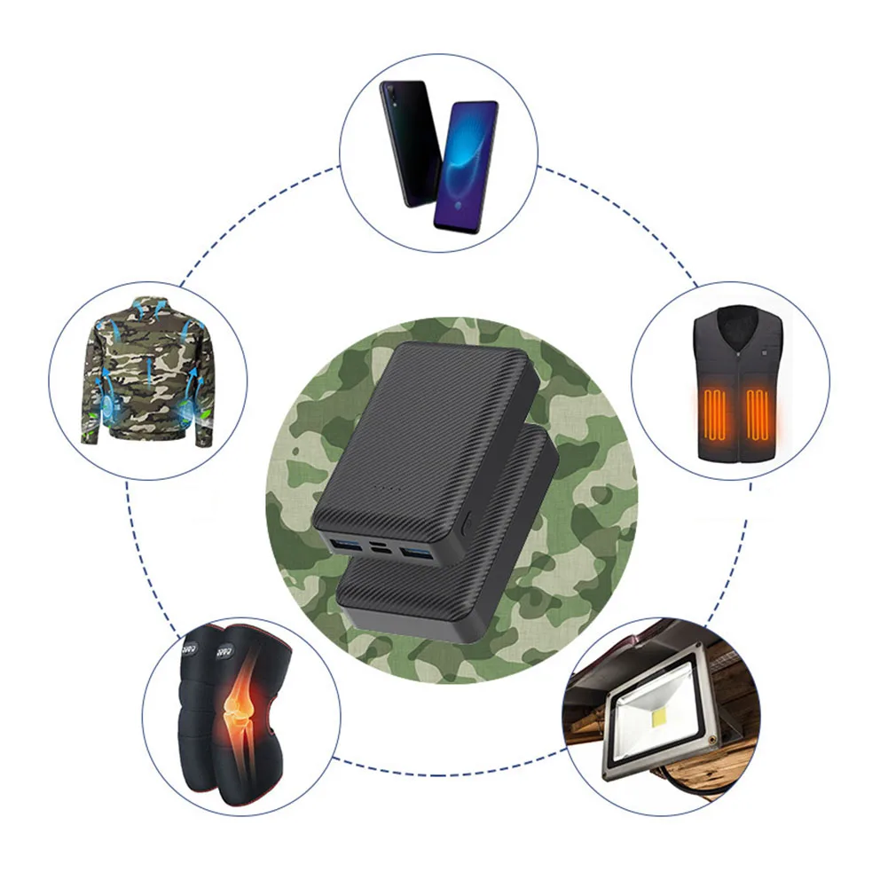 10000 Mah Large Capacity 5V2A Mobile Power Supply USB Interface Power Bank For Mobile Phones Heated Glove Vest Fast Charging
