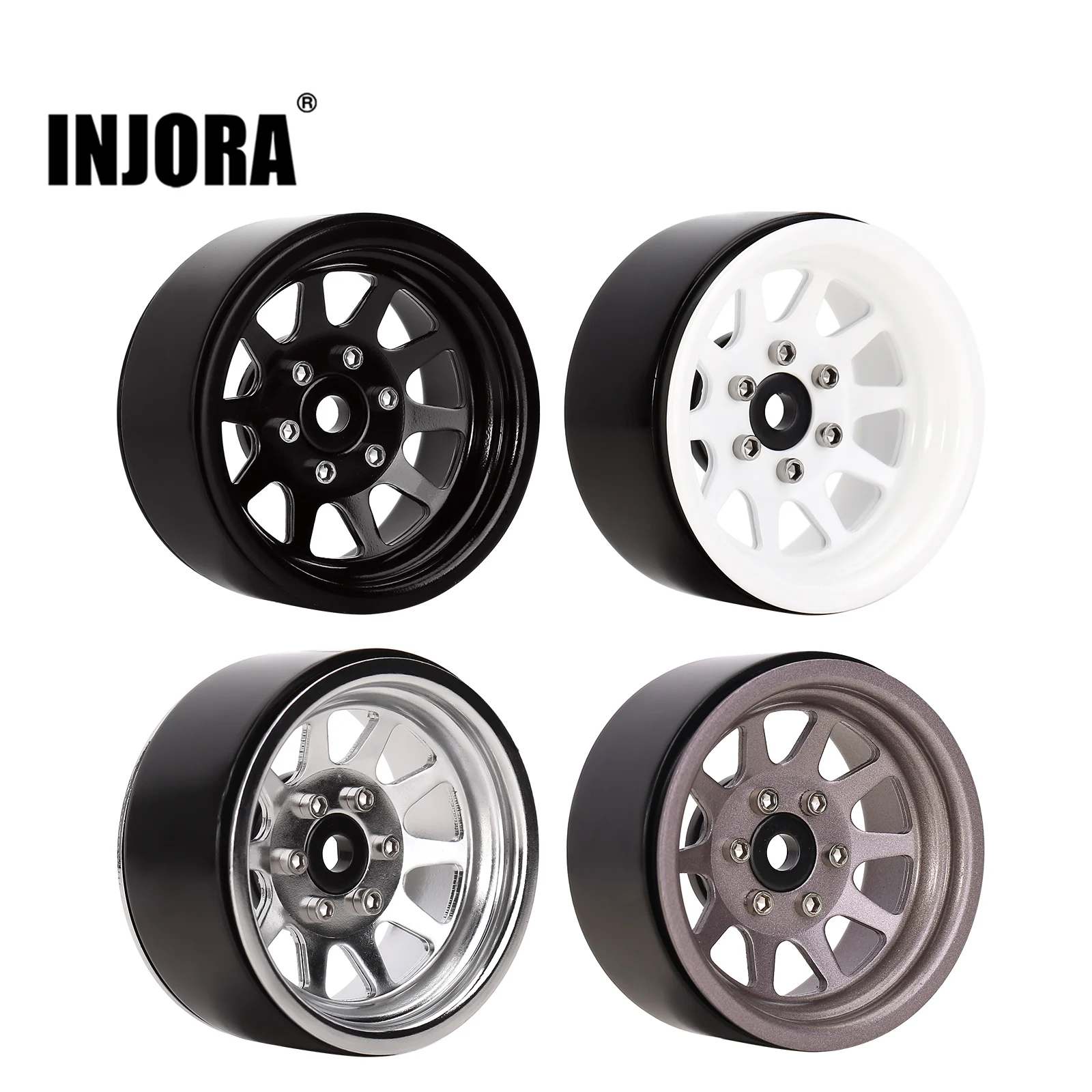 INJORA Rueda Beadlock De 1.9 Pulgadas, Con Desplazamiento Negativo De 0 409in Para 110 Rc Crawler Auto Axial Scx10 90046 Axi03007 Trx4 Vs4 10 Gen8