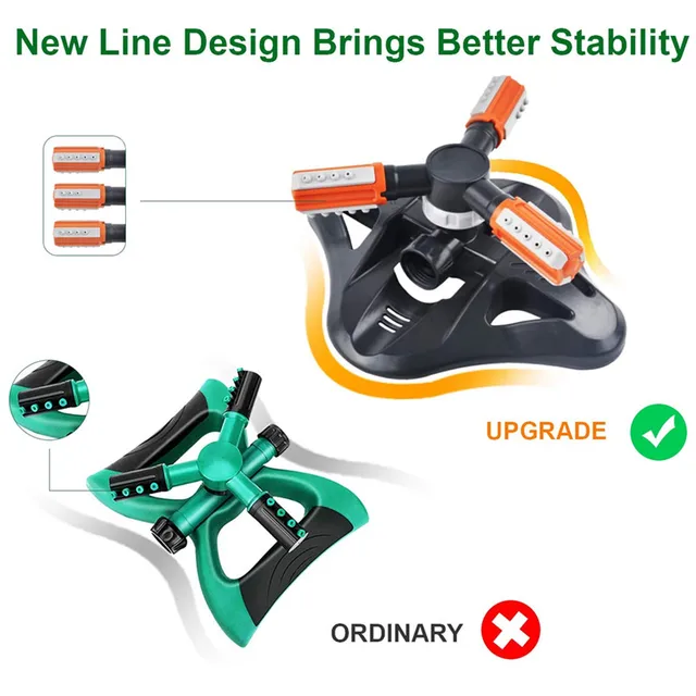 360 ° Forgó Kerti Sprinkler 3 Karok Automatikus Füves Pázsit Öntözés Fúvóka Öntözőszerszám - Image 5