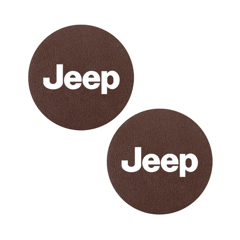 Leder Untersetzer Anti-lärm Wasser Tasse Pad Kissen Zubehör Für Jeep Grand Cherokee Wrangler Gladiator Kompass Renegade Patriot – Detail 12
