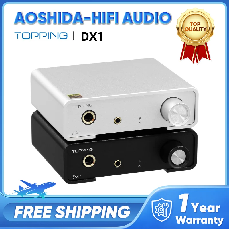 Headphone Amplifier TOPPING DX1 Hi Res Audio DAC AK4493S DAC Chips 6.35mm 3.5mm USB DSD256 PCM384 XMOS XU208