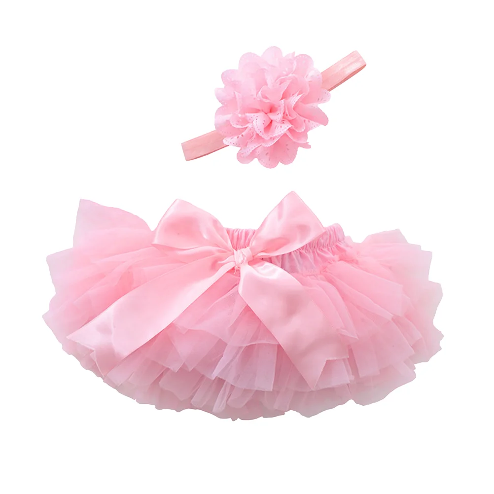 

Tutu Skirt for Baby Girls Photography Props Newborn Toddlers Birthday Dress Headdress Size S (Pink)