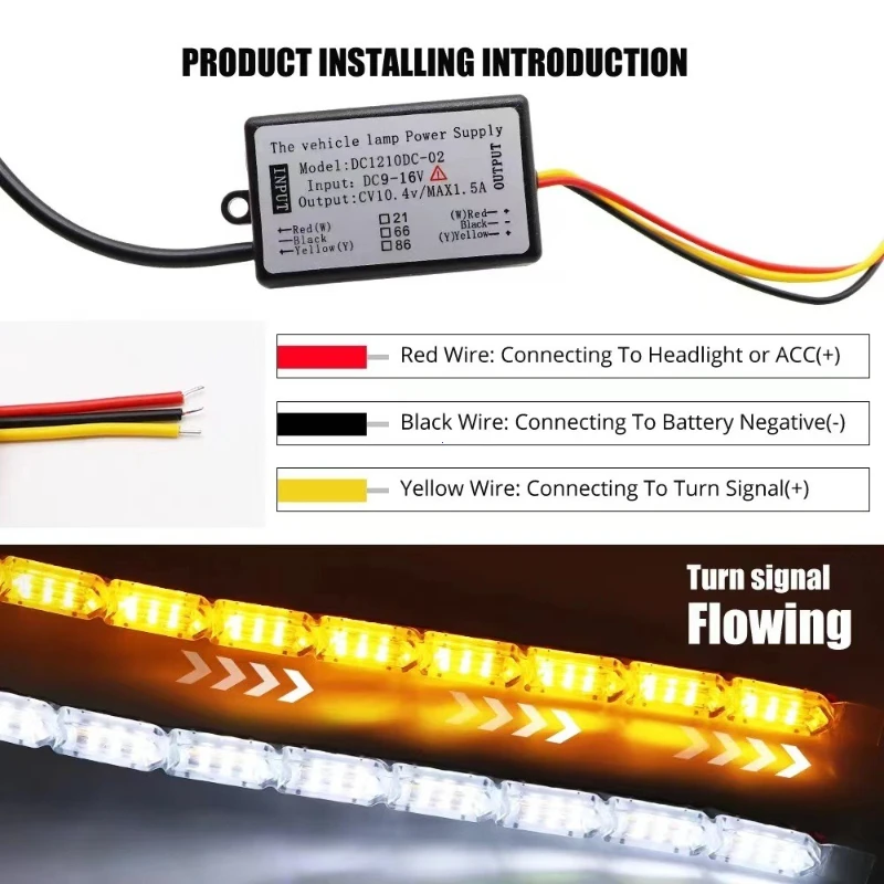 รูปสินค้า ไฟวิ่ง LED สำหรับรถยนต์ แสงไหล ดีไซน์สวย