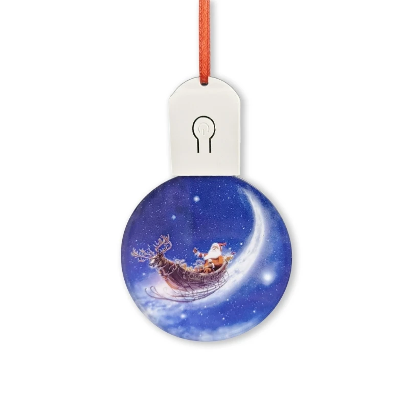 30Pcs/Lot Sublimation Blanks Round Xmax Acrylic Christmas Ornaments With Red Rope For Christmas Tree Decoration