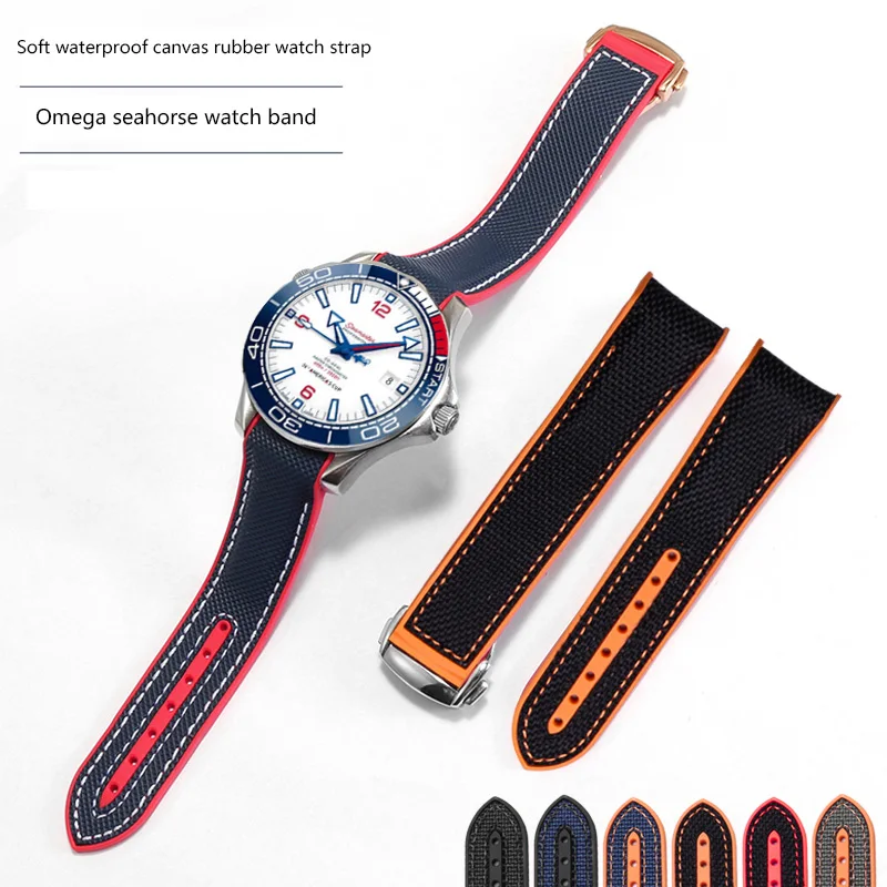 Cinturino In Nylon Selezionato Adatto Per Cinturino Da Uomo Seamaster Speedmaster Series 300 / 600 Arc Bocca Tela