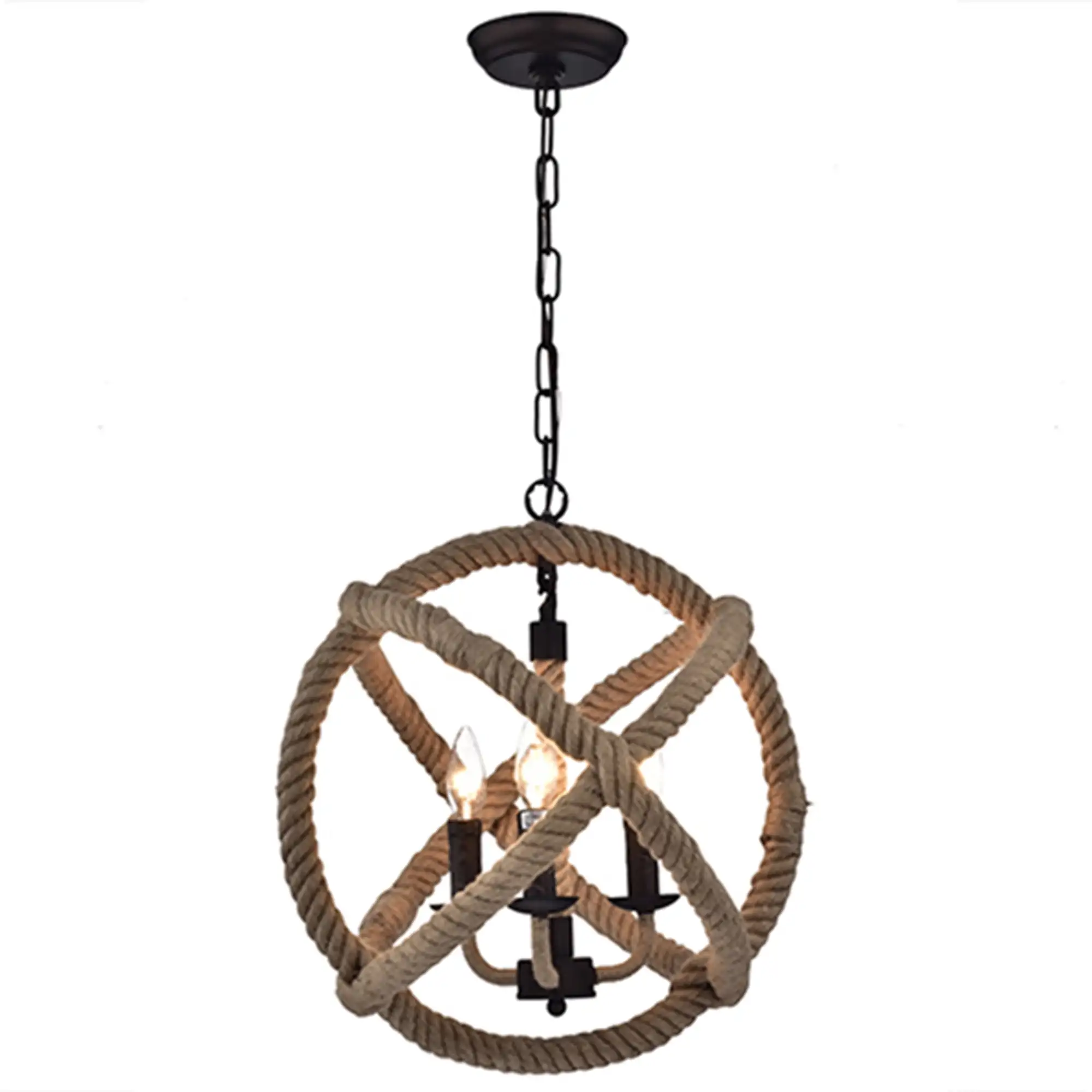 

Kitchen Island LightTwirlie 16.5-inch Hemp Rope Antique Bronze Metal Chandelier