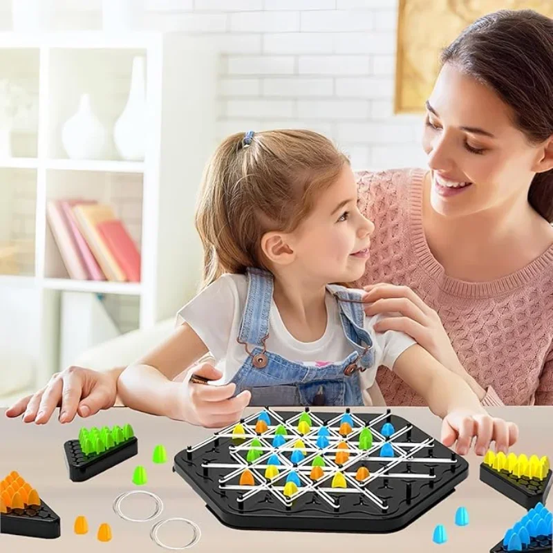 Chess Puzzle Game 1-8PCS New Geometry Chain Triangle Chess Desktop Training Family Interaction Exercise Thinking Toys Gifts