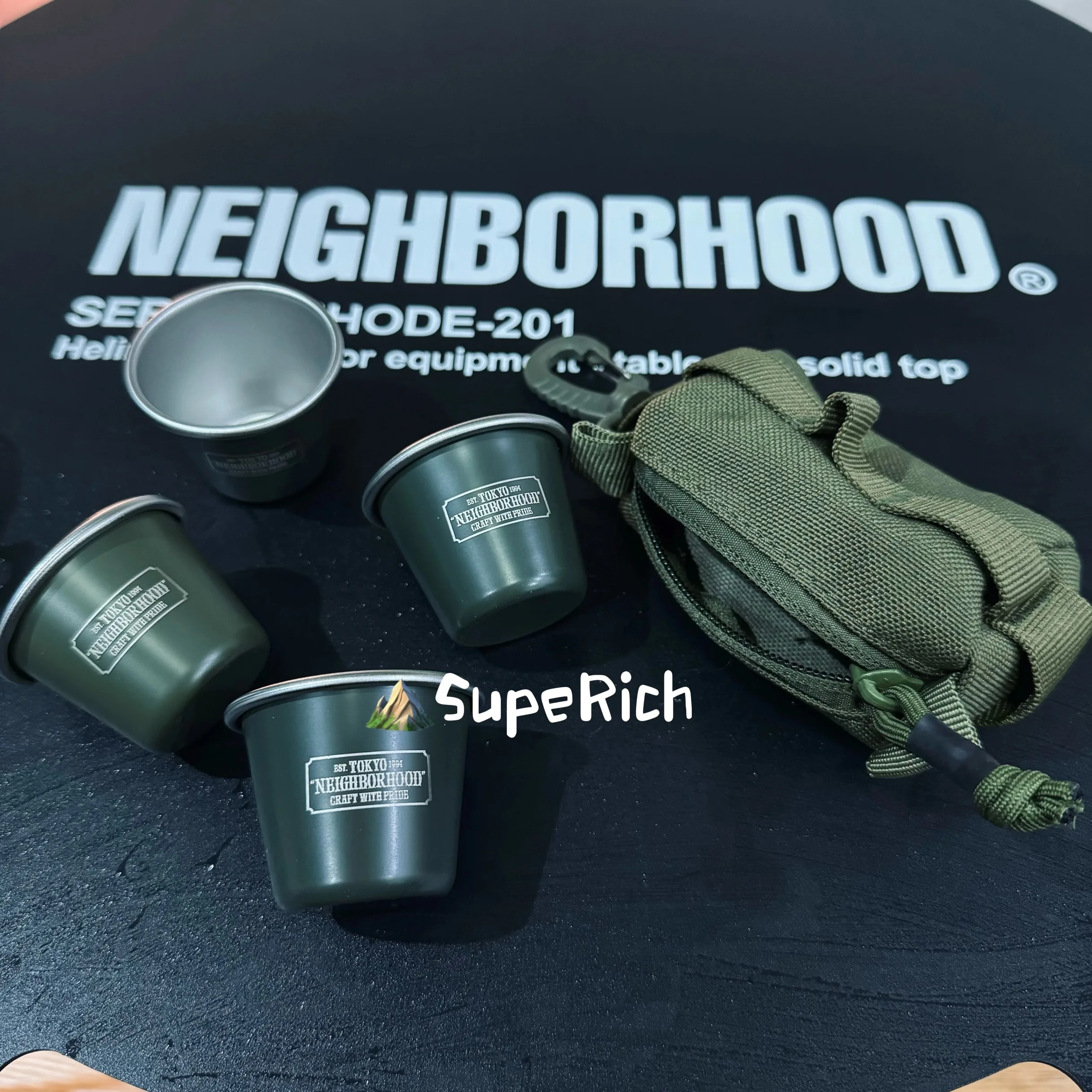 NBHD outdoor camping travel portable small wine glass storage bag four-cup set 4