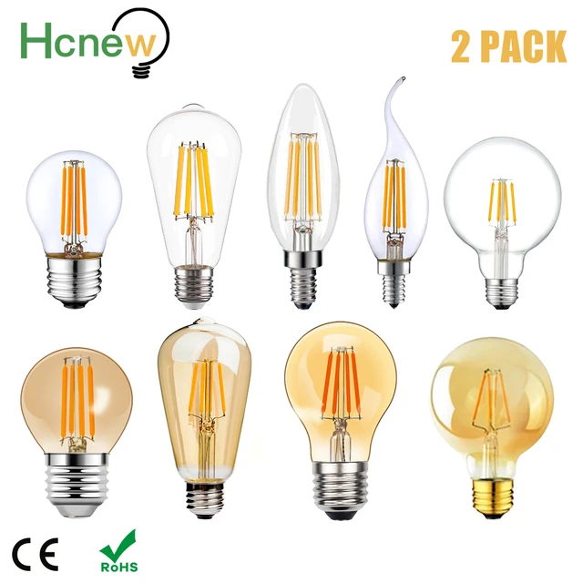 E14 LED Filament Bulb Retro Edison Glass Bulb for Home Ceilling Decoration  C35/C35L/G45 