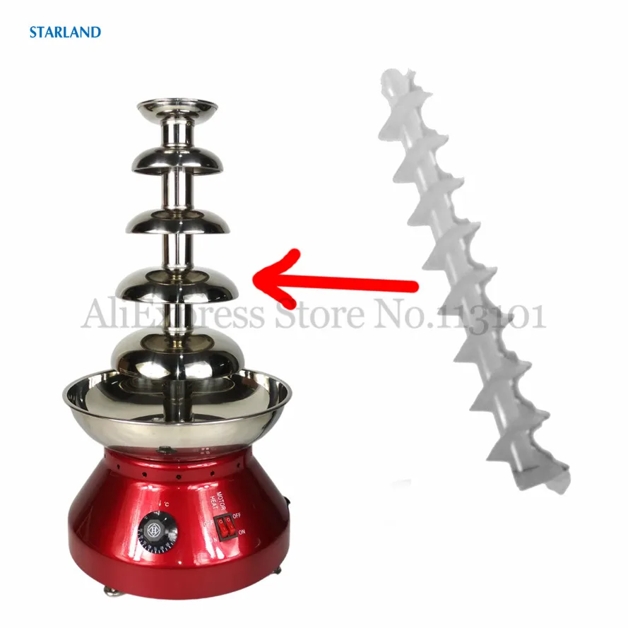 Haste de Eixo Espiral da Máquina da Fonte de Chocolate da Peça de Reposição do Eixo Rosqueado Longo para Acessórios do Equipamento do Chocolate de Cinco Camadas