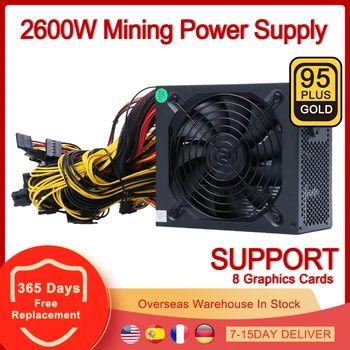 2600W Mining Power Supply Source PSU 110-220v 1