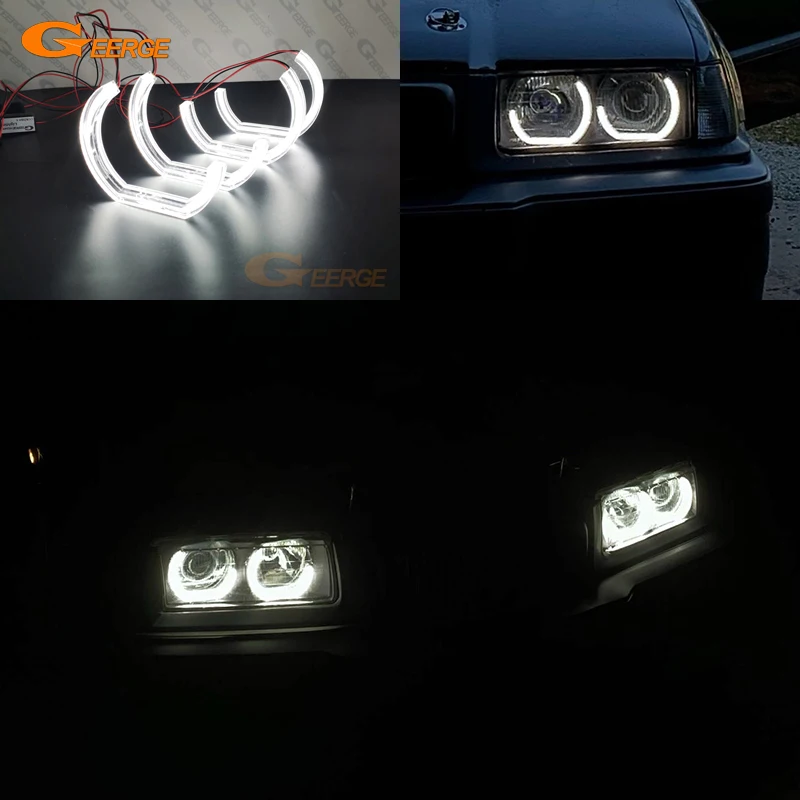 Per Bmw E36 E38 E39 Z3 Eccellente Ultra Bright Dtm M4 Style Led Angel Eyes Halo Rings Drl Day Light Retrofit Accessori