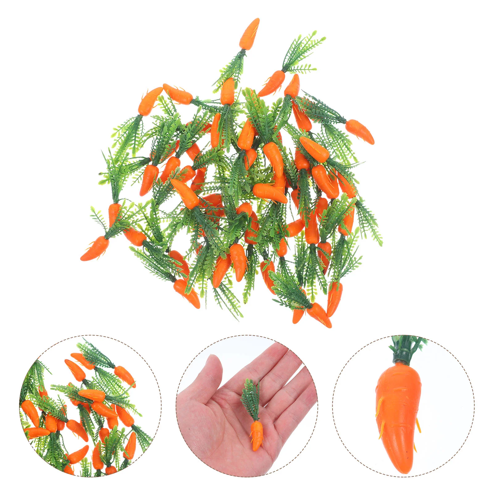 

60 Pcs Simulated Carrot Kitchen Props Decorative Fake Carrots Home Vegetables Plants for Crafts Model