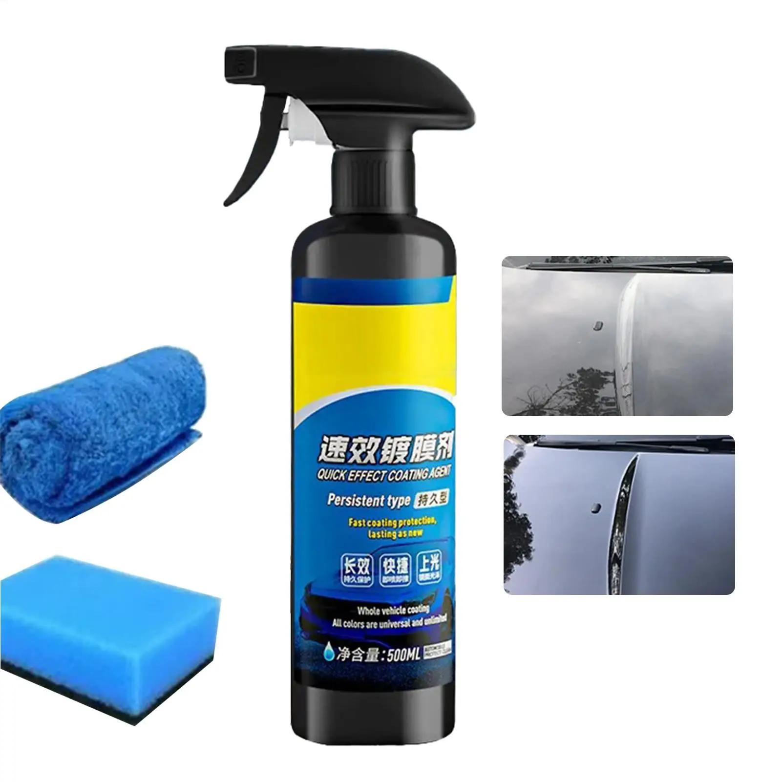 1PC 500ml Car Coating Hydrophobic Protection Quick-Dry Car Polishing Maintenance Spray Water Repellent Spray Car Accessories