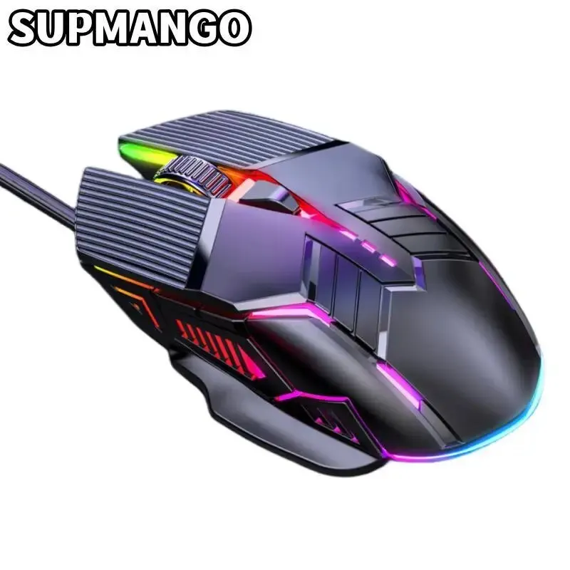 Wired Gaming Mouse RGB LED Backlit Ergonomic For Laptop PC