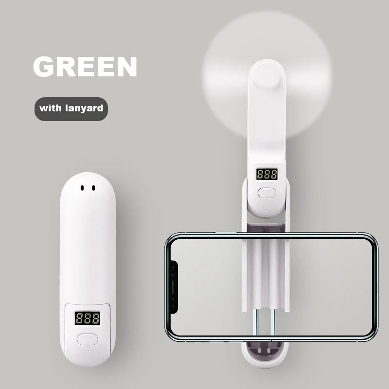 휴대용 미니 핸드 헬드 팬 보조베터리 휴대 전화 홀더 3In1 접이식 데스크탑 팬 3 색 LED 디스플레이 1200mAh 냉각 도구 