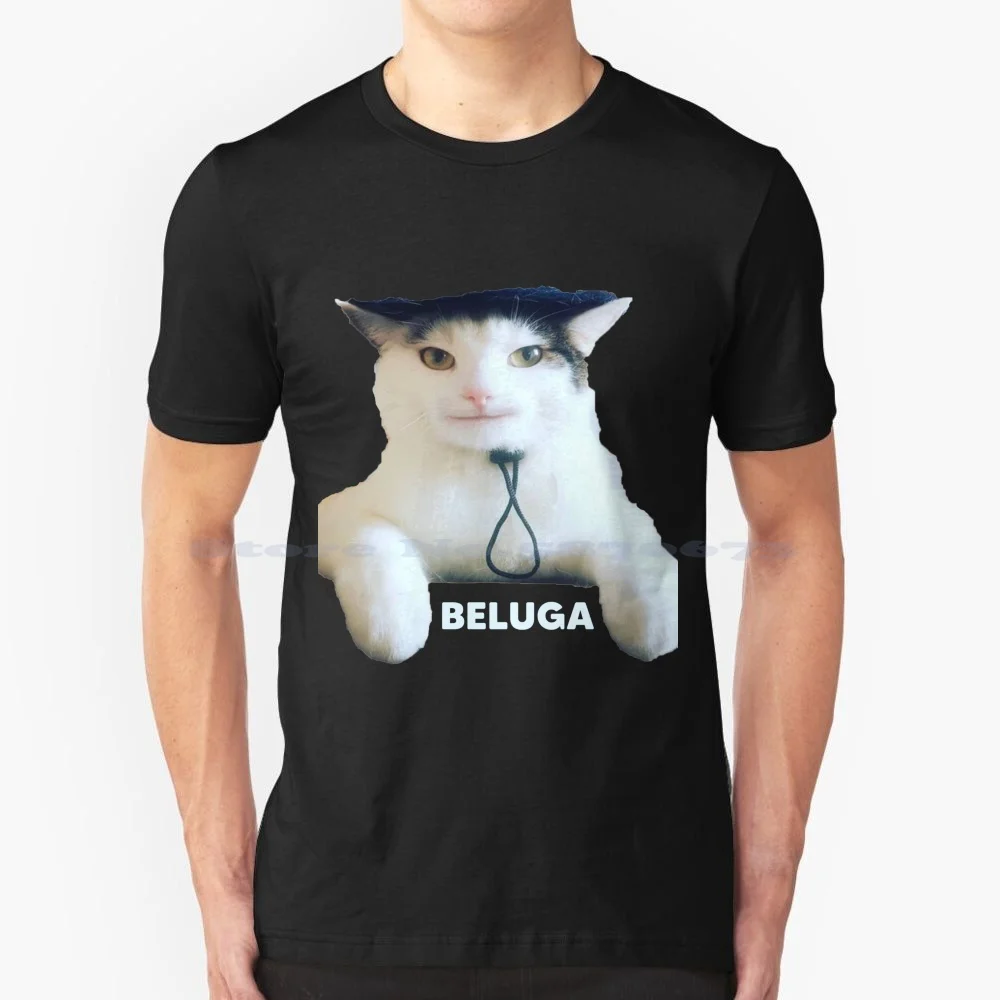 Beluga Cat Pfp Essential T-Shirt T Shirt 100% Cotone Tee Beluga Cat Youtube Beluga Cat Beluga Catfish Beluga