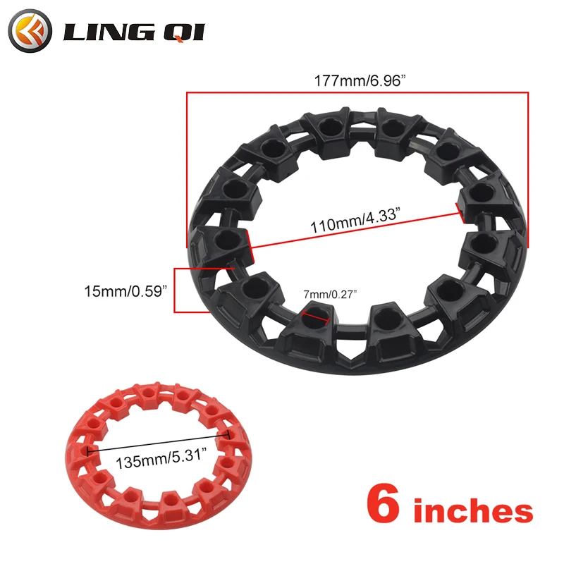 LINGQI Modified ATV Wheel Trim Hub Protection Decor Rim Cap Fit for Vehicle All Terrain wheel Plastic Cover fit to 6 Inch Tires