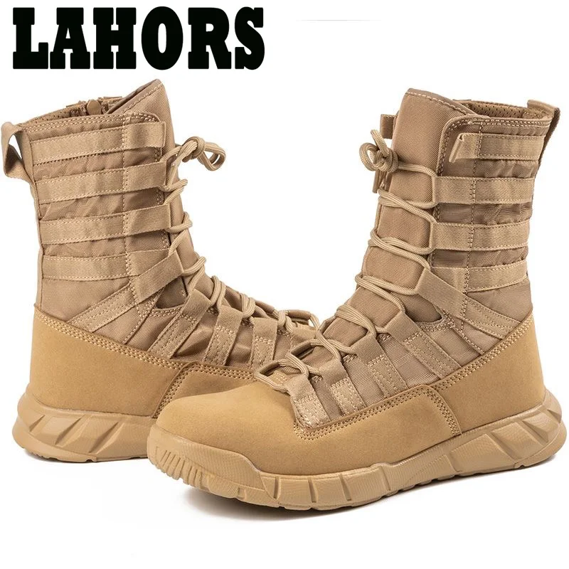 

FREE SHIPPING LAHORS Lightweight Military Tactical Combat Boots Men Outdoor Hiking Desert Army Shoes Breathable Male Ankle Boots