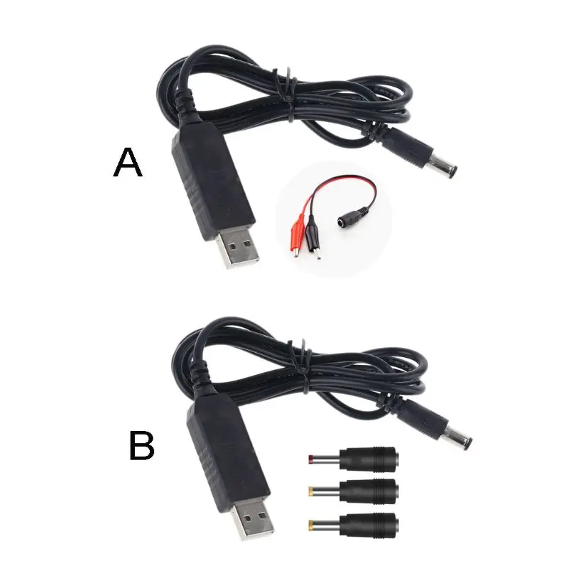 

for QC USB To 5V-12V 5.5 2.1mm Cable Power Line for Router LED Strip