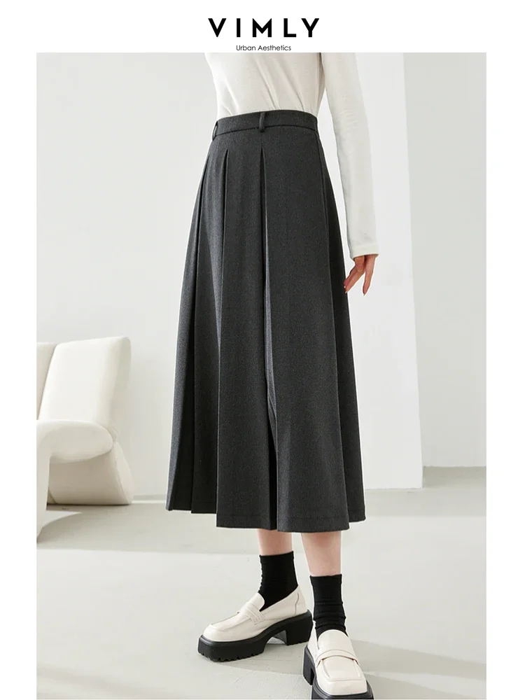 vimly-quilted-thick-pleated-skirt-for-woman-2023-winter-grey-a-line-midi-skirts-solid-office-lady-elegant-female-clothing-m5628