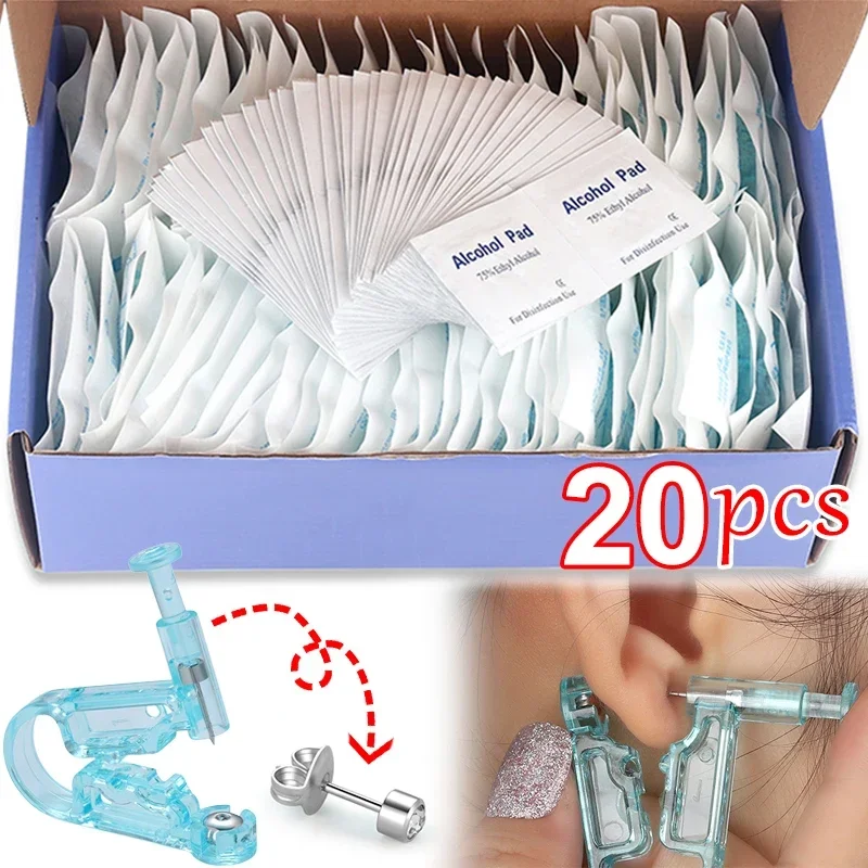 

1-20Pcs Disposable Ear Piercing Guns Painless Sterile Puncture Ear Piercer Machine Earrings Studs Ear Body Piercing Jewelry Tool