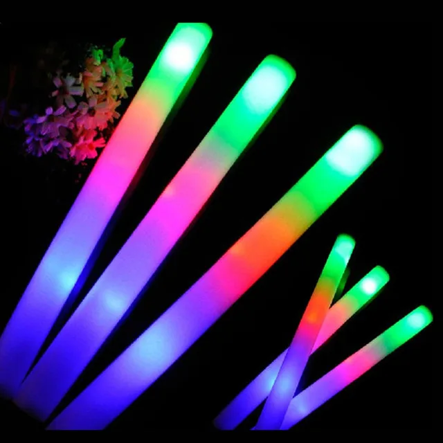 White Light Glow Sticks 20 Pcs LED Foam Sticks Glow Cheer Batons Flashing Effect Glow in the Dark Wedding Party Supplies 