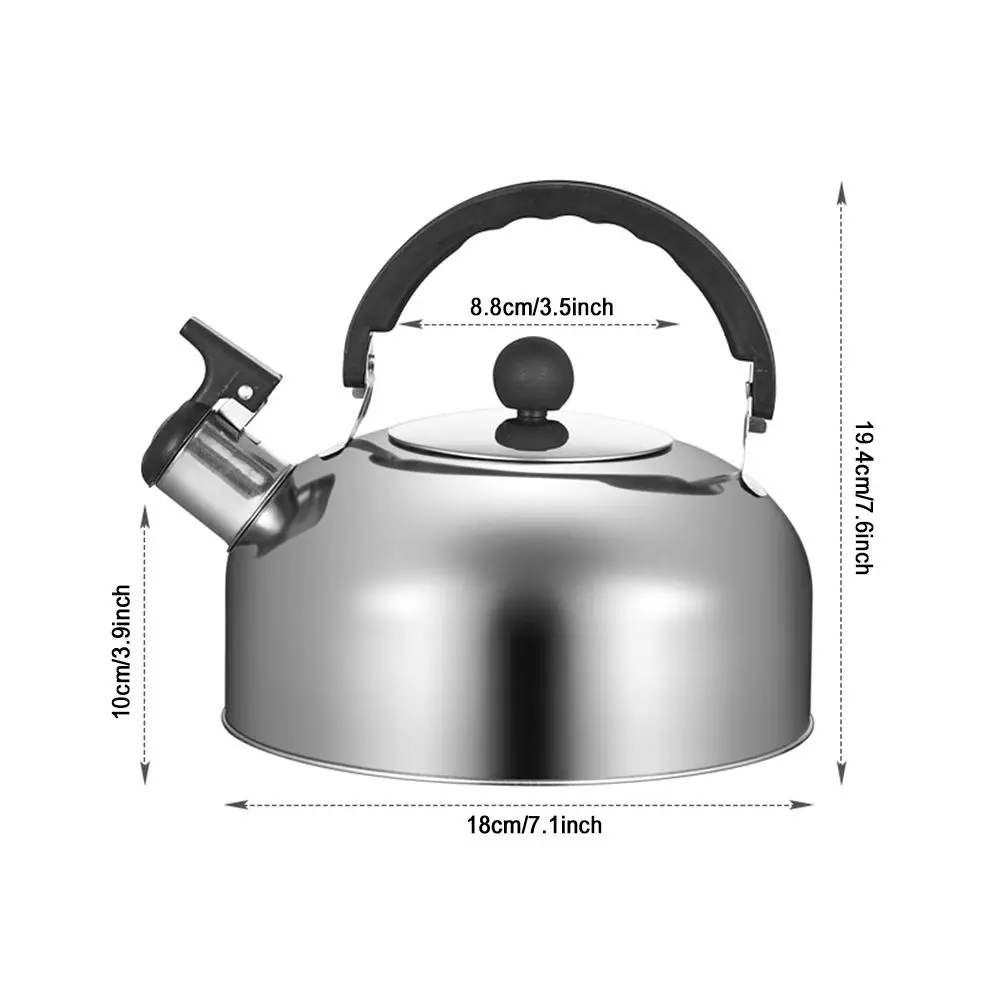 3L Stainless Steel Teapot Stove Gas Water Kettle Whistling Kettle Teapot Trips Hiking Cooking Teakettle Ergonomic Handle