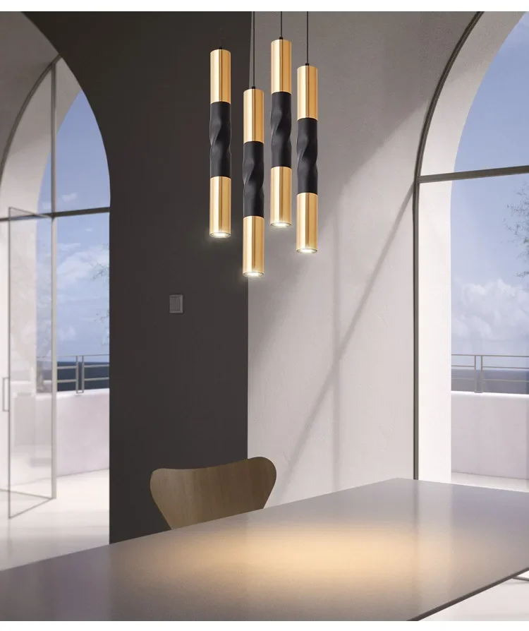 Description Picture 5 of itemCylinder LED Pendant Lights Modern Decor Bedside Chandeliers Lighting Kitchen Island Dining Room Shop Bar Long Tube Pendant Lamp