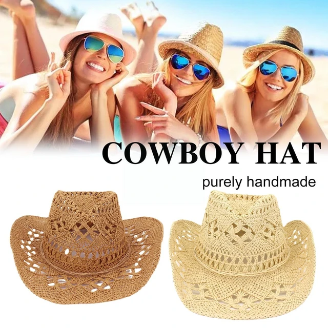 Straw Hat for Women Men Summer Handmade Classic Vintage Hollow Out Western  Curled Wide Brim Sun Hat Fishing Hat Climbing Cap - AliExpress